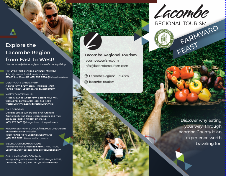 Lacombe Tourism Farmyard Feast Brochure Side 1.